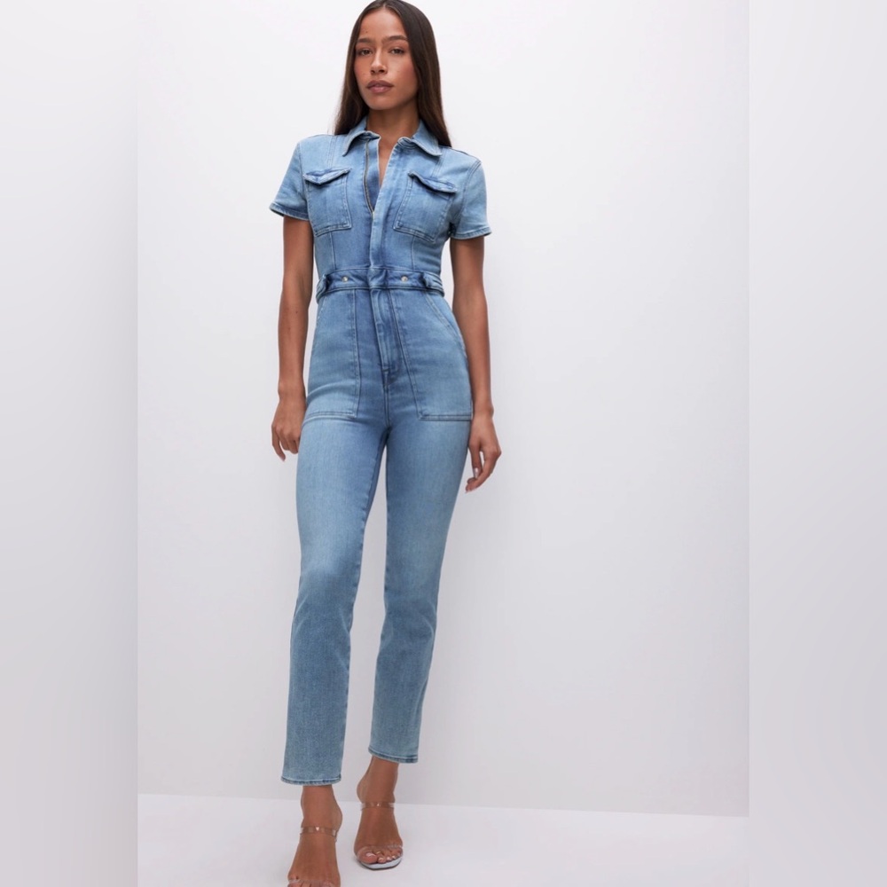 Good American Fit For Success Denim Jumpsuit